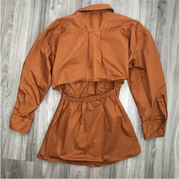 ZARA POPLIN SHIRT DRESS BUTTON FRONT LONG SLEEVE MINI MEDIUM - Picture 11 of 12